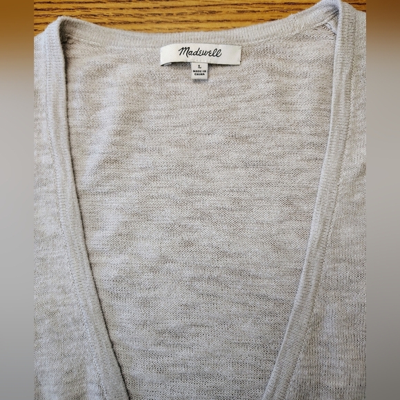 Madewell women's open front cardigan, lightweight,cotton blend,size L, pockets. - Picture 8 of 16